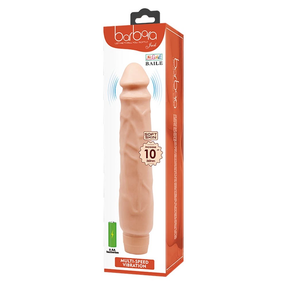 Vibratore realistico multi-velocità Barbara Jack da 10"