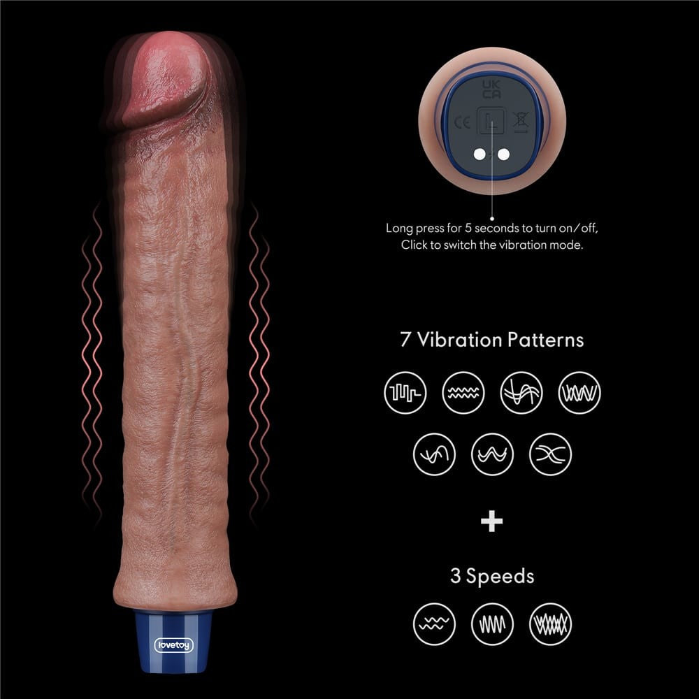 Dildo vibrante ricaricabile in silicone REAL SOFTEE da 9,5"
