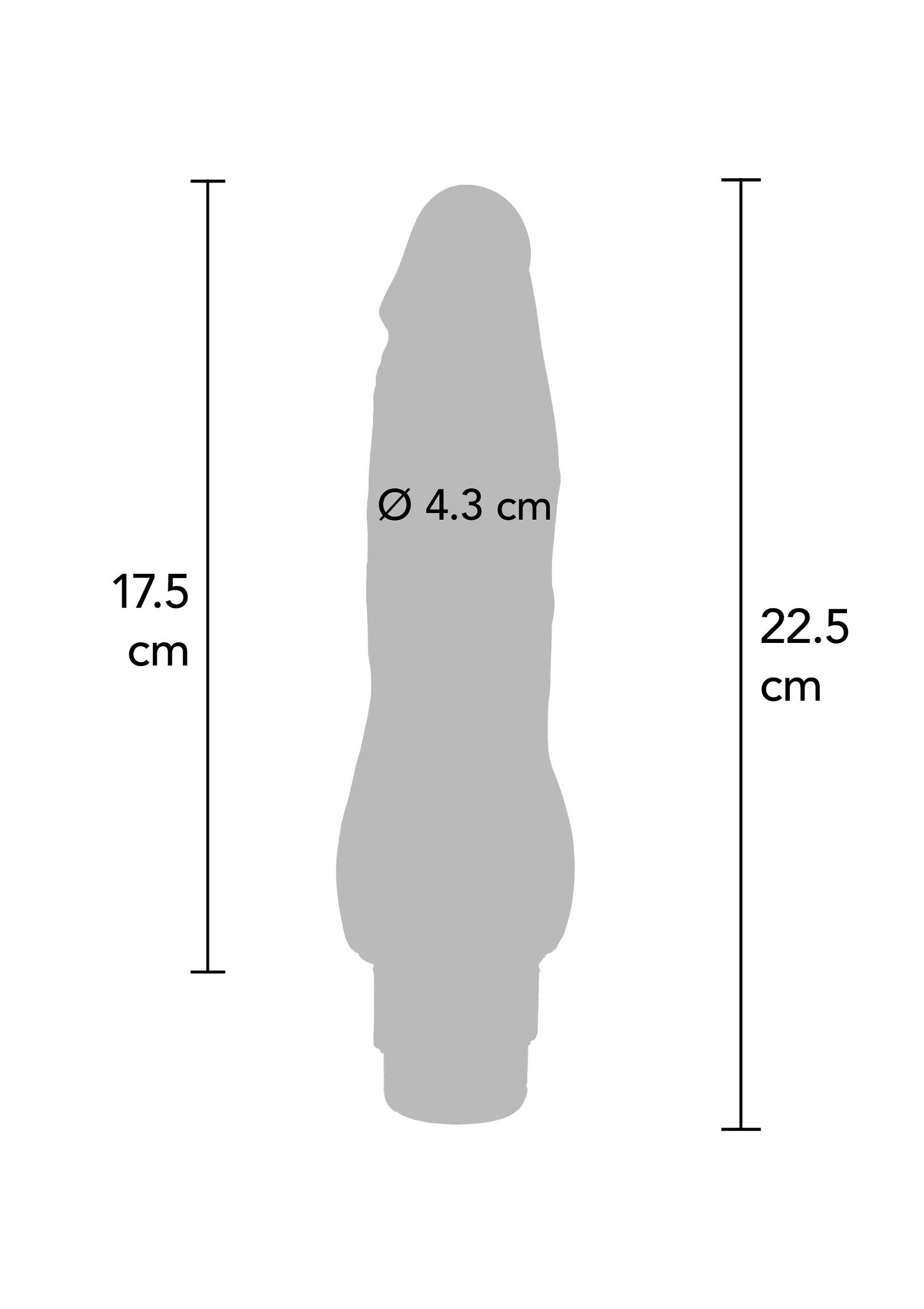 Vibratore a doppia densità TPE 22,5 cm pelle