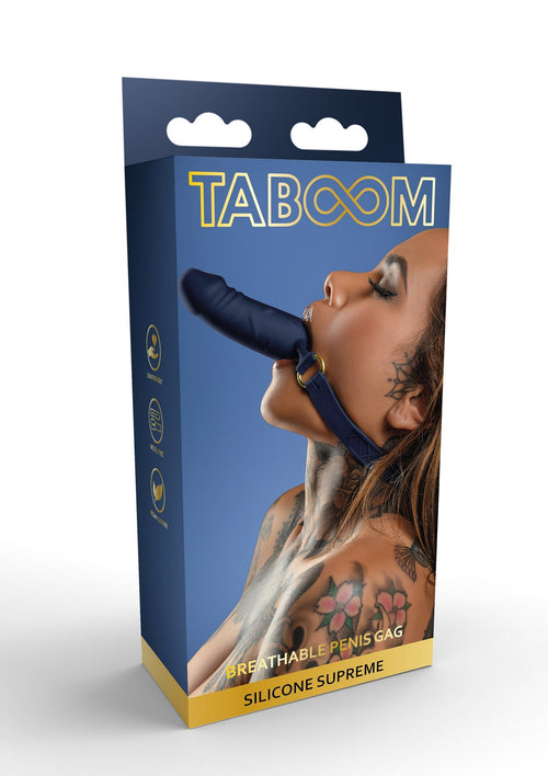 Bavaglio per pene traspirante in silicone blu